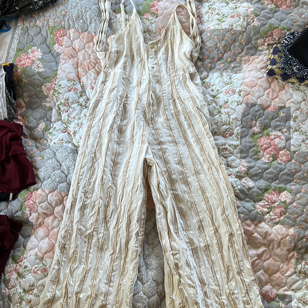 White Striped Jumpsuit